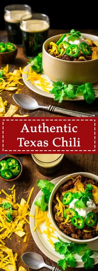 Coming from a Texan's kitchen, this authentic Texas chili is the best red chili recipe you'll ever try! This beef chili recipe is made from a dried chili paste, which gives it way more flavor and complexity than just a chili powder. Everyone always falls in love with this Texas chili recipe. #authentictexaschili #texaschilinobeans #texaschilirecipe #besttexaschilirecipe #bestredchilirecipe #redchilibeef #redchilirecipe