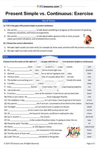 This Present Simple or Present Continuous worksheet includes revision on the uses of each tense and a gap-fill exercise where the students must decide between the present simple and present continuous. #ESL #eslteachers #teachingenglish #TEFL #TESOL #ELT #englishteaching