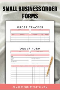 Two small business order forms. One order form and one order tracker in pink. PDF format so you can instantly download. Grab them now to help organize your business. Save for later or tap/click for more details on this item!