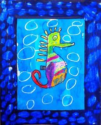 Mixed Media Seahorse | Art Projects for Kids