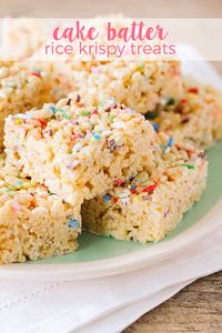 The Baker Upstairs: Cake Batter Rice Krispy Treats