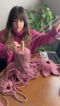 Rachel | Fiber Art & Supplies | LEARN HOW TO MAKE THIS 🌸 I just finished creating the pattern for this macramé lampshade and it is by far my favorite pattern I’ve ever… | Instagram