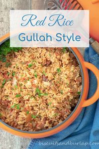 A vintage recipe for red rice Gullah style is made with simple ingredients. #redrice #redricerecipe #gullah #geechee #charleston