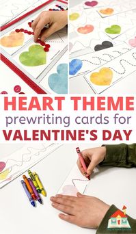 Free Hearts Prewriting Practice Cards for Valentine's Day - Stay At Home Educator