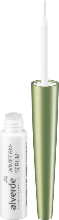 Das Wimpern-Serum von alverde NATURKOSMETIK sorgt als 24 h Tag- und Nachtpflege für längere, dickere und somit dichtere Wimpern. Brüchige und spröde Wimpern werden intensiv gestärkt. Bei einer täglichen Anwendung fördert das Pflegeserum nachweislich* das natürliche Wimpernwachstum. *Verbesserung der Wimpernfülle bei 60 % der Benutzerinnen Rezeptur ohne Mikroplastik und wasserlösliche rein synthetische Polymere.