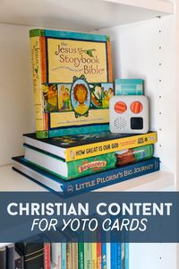 Christian Yoto Cards - 30+ Links for Good Christian Content For MYO - Looking for audiobooks, podcasts, or music for your kids that contain Christian themes? Here are 30+ links for Christian content to add to your Yoto cards!