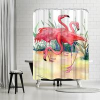 Suren Nersisyan Flamingos Shower Curtain #wayfair