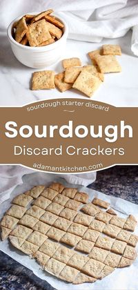 Don't let your sourdough discard go to waste! Turn it into delicious sourdough discard crackers with just a few simple ingredients. These crackers are the perfect addition to your sourdough starter discard recipes, offering a quick and healthy snack option. Find more easy sourdough recipes, healthy snacks, and quick snacks at adamantkitchen.com.