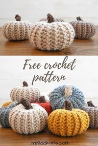 Adorable!! Free crochet pattern for pumpkins that look knit!