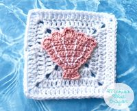 Crochet Seashell Applique and Granny Square Free Crochet Pattern – Ocean Themed Blanket