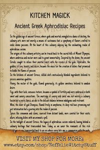 Recipes based on the Ancient Greek Aphrodisiac Cuisine https://www.etsy.com/listing/1380410896/