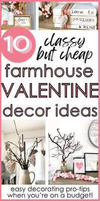 Are you looking for some help in decorating for Valentine’s Day? Here are 10 Pro Tips that are so easy to incorporate in your home – and so cheap! And if you happen to love farmhouse style too, you’re gonna love it! Your house will be decorated with the best of them – with so little effort! Lots of ideas using what you already have, free stuff, and simple DIYs! Come see how I used budget-friendly farmhouse Valentine decor in my own home!