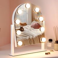 PRICES MAY VARY. 【Bright & Natural Lighting】Our Hollywood-style makeup mirror with lights features 9 LED bulbs,that offer warm and daylight settings and adjustable brightness.vanity mirror with lights has 3 different settings, This ensures a clean, bright reflection, and natural-looking makeup application, even in low light. 【Easy Smart Touch Control】Our makeup mirror with lights touch sensor switch on the screen makes it easy to turn on/off the lights and adjust the brightness to your desired l