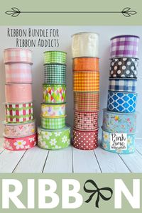 Receive 10 RANDOM rolls of ribbon from the assorted rolls in the photos. There are 1.5" & 2.5" rolls all wired and high quality. 