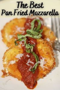 You’ll never eat store-bought mozzarella sticks again. This is the best pan fried mozzarella recipe! So insanely delicious and easy to make. Top with homemade sauce or your favorite jarred marinara and don't forget the fresh basil. They freeze well too so you can take them out as needed when you have company or get a late night craving.