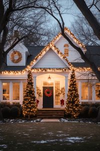 Ever noticed how string lights can turn a plain old backyard into a twinkling fairy tale? It's like draping the night in a sequined shawl. #Christmas #Holidays #HomeDecor