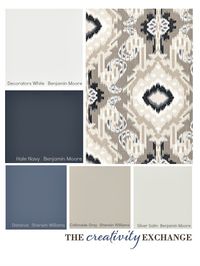 colors for dining room. Introduce blue from the china but still using the gray and tan neutral from living room