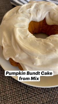 45min · 12 servings

 

Pumpkin Bundt Cake from mix! Recipe at: https://thisdelicioushouse.com/pumpkin-spice-bundt-cake-from-mix/

