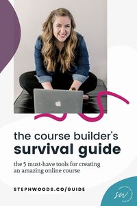 Download this free resource of my 5 favorite tools for course creators. These websites and apps will increase your productivity and save you time as you build your first digital course. Perfect for online business owners and entrepreneurs #stephwoods