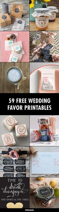 59 Beautiful Wedding Favor Printables to Download For Free! **** These are really great!!