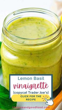 This easy Lemon Vinaigrette Dressing brightens any salad with a vibrant lemon basil color, fresh basil, and refreshing flavor.