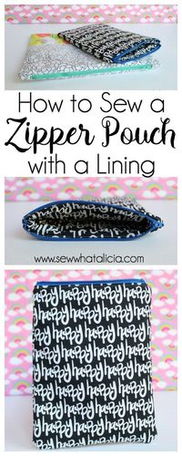 How to Sew a Lined Zipper Pouch: This tutorial will show you step by step!