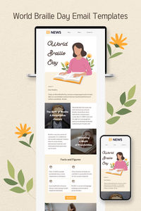 Create professional, responsive emails fast with no coding skills. Follow us on Pinterest for more inspiration and tips. 🤗 #worldbrailleday #stripoemail #emailnewsletter #emailtemplate #emaildesign #emailmarketing