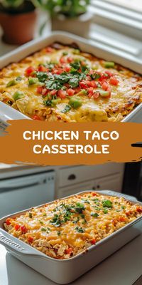 Craving comfort food? This cheesy Chicken Taco Casserole is a must-try! 🌮🧀 Grab the recipe at thefreshmancook.com and enjoy!