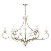 Collection: Muse, Material: Metal, Finish Color: French Gold/White Cashmere, Width: 52.5", Height: 32", Length: 52.5", Chain Length: 120", Lamping Type: Incandescent, Number Of Bulbs: 12, Wattage: 60 Watts, Dimmable: Yes, Moisture Rating: Dry Rated, Desc: The Savoy House Muse 12-light chandelier was designed by Breegan Jane, an award-winning interior designer and TV host. Breegan is enchanted by the magic of the Mediterranean and that enchantment is evident in this grand, beautiful look featurin