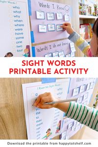 Use these printable sight word cards and word list to create easy sight word activities for kindergarten beginning readers and preschoolers!