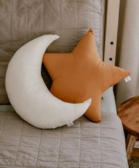 Our nursery pillow set is a lovely cuddly proposition for both girl and boy. You can create a set of a few pillows or arrange your own teepee with pillows and basket.  This listing include two pillows: One honey star pillow and one off white moon pillow. You can also choose one pillow. Are you looking for other color?  Here is the link: https://www.etsy.com/ca/listing/1206683338/moon-pillow-star-pillow-cloud-pillow?click_key=f41b5edf83deef05ed4756f8684966f7b0c2d546%3A1206683338&click_sum=3c29953