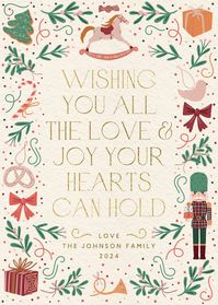 Festive joyful hearts - christmas card  #greetingcards #printable #diy #christmas