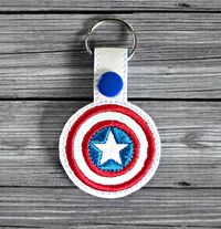 Captain Shield Keychain ITH Embroidery Design | Uncle Matt's Crib