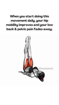 SAVE THIS 🔥!!   When you start doing this movement daily, your hip mobility improves and your low back & pelvic pain fades away.   🔑 Don’t just speed through this movement, slow it down and really learn how to control each position. 🔑 After all, mobility is all about control 😍😍  CH€CK 0UT B!O L!NK 🔗 for: 📖 Full-Body Mobility Program💥