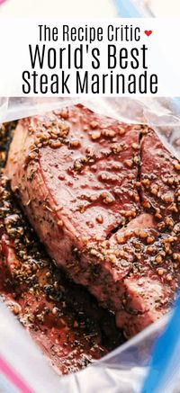 World's Best Steak Marinade adds so much flavor to your juicy steak.   It helps to tenderize and infuse the steak with flavor and creates the best steak ever!