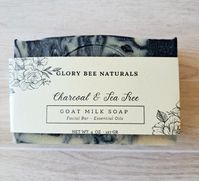 Charcoal & Tea Tree Deep Cleansing Goat Milk Soap, Detox Facial Bar, Oil Control Clean Beauty, Small Batch Soap, Acne Care