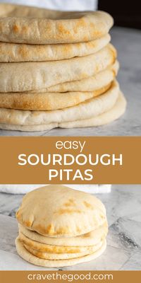 This easy sourdough pita bread recipe makes a soft, and yummy homemade pita with perfect pockets! | cravethegood.com