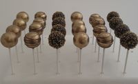 Black and gold cake pops