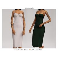 🌙Ellιeѕιмple on Instagram: “🌞 Casual Satin Dress DOWNLOAD HERE : https://www.elliesimple-sims.com/ #simstagram #thesims #ts4 #thesims4 #sims4 #simmer #simblr #sims…”