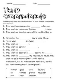 17 10 Commandments Blank Worksheet / worksheeto.com