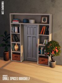 Small shelving unit for clutter and books in your next Sims 4 build. Find this CC at # 14 in our listicle linked here.