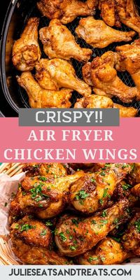 Craving some crispy chicken wings? These Air Fryer Chicken Wings are what you need! Drizzled with a little oil and seasoned they are finger licking good! #airfryer #recipe