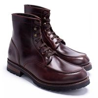 Get laced-up in style with these rich brown military inspired mens boots. Ready for duty we made these with full-grain leather & a thick rubber sole for ultra comfort & extended life. Made for the modern gent, we love these boots with raw or slim-fit denim, to elevate your mens style and mens outfits | Aster Brown Boots | Ranch Road Boots | Brown Boots Mens | Military Outfits Men | Mens shoes | Brown Boots Outfit Mens