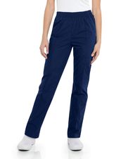 A true classic with a covered elastic waistband and reinforced pockets. Stitched crease on each leg creates a tailored look. Traditional rise. Relaxed hip and thigh. Tapered leg. 65% Polyester/ 35% Cotton XS–5XL (31" inseam) PXS–P3X (28 1/2" inseam) TXS–T3X (33" inseam) See the full measurement chart to determine your size.