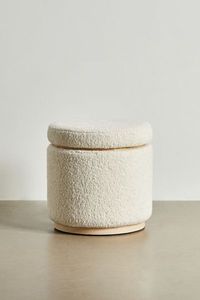 With cushy sherpa textures, this stool brings a chic, minimalist touch to your space. Complete with top cushion that can be removed to reveal storage inside, making it perfect for maximizing storage in your smallest of spaces. Content + Care Polyester, pinewood, sponge Spot clean Imported Size Dimensions: 18" l x 18" w x 18" h Seat height: 18" Weight: 9.92 lbs Shipping package dimensions: 19.13" l x 18.88" w x 18.88" h Shipping package weight: 13.23 lbs | Fio Sherpa Storage Stool in White at Urb