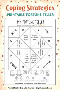 Free printable fortune teller activity. Includes coping strategies for children to overcome social anxiety.