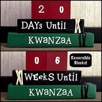 KWANZAA COUNTDOWN! Reversible and interactive stacking wood blocks for seasonal and home decor. Shared by Career Path Design.