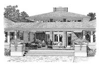 Craftsman Prairie Style House Plan 90270 Rear Elevation