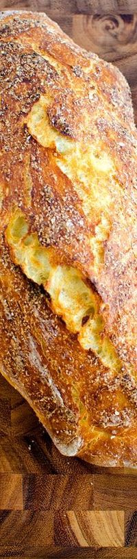 No-Knead Homemade Ciabatta Bread Recipe ~ crunchy, crackling crust on the outside and the soft, fluffy crumb on the inside.