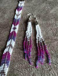 Boho Western inspired beaded bracelet & earring set